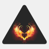 Angel Fire Heart met Wings Sticker (Voorkant)