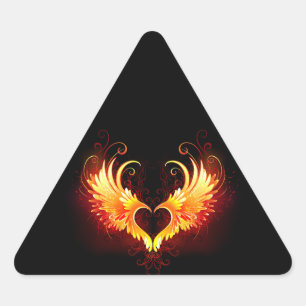 Angel Fire Heart met Wings Sticker