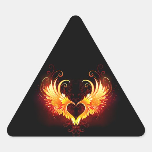 Angel Fire Heart met Wings Sticker (Voorkant)