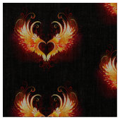 Angel Fire Heart met Wings Stof (Close Up)