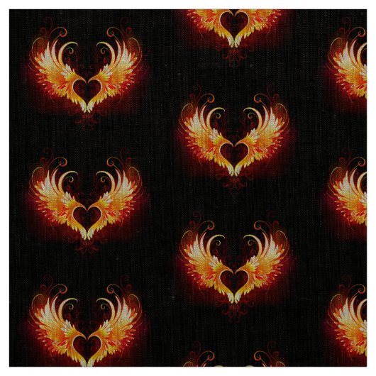 Angel Fire Heart met Wings Stof (Swatch)
