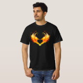 Angel Fire Heart met Wings T-shirt (Voorkant volledig)