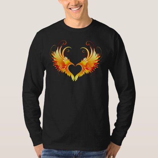 Angel Fire Heart met Wings T-shirt (Voorkant)