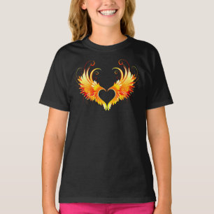Angel Fire Heart met Wings T-shirt