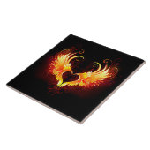Angel Fire Heart met Wings Tegeltje (Zijkant)