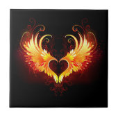 Angel Fire Heart met Wings Tegeltje (Voorkant)