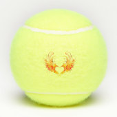 Angel Fire Heart met Wings Tennisballen (Achterkant)
