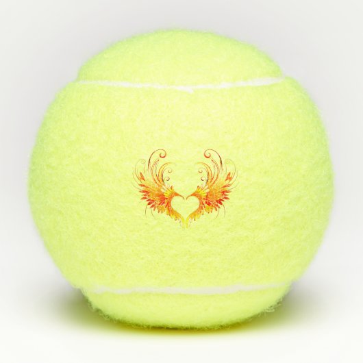 Angel Fire Heart met Wings Tennisballen (Voorkant)