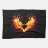Angel Fire Heart met Wings Theedoek (Horizontaal)