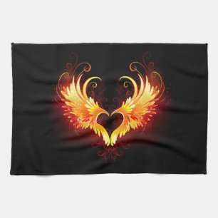 Angel Fire Heart met Wings Theedoek