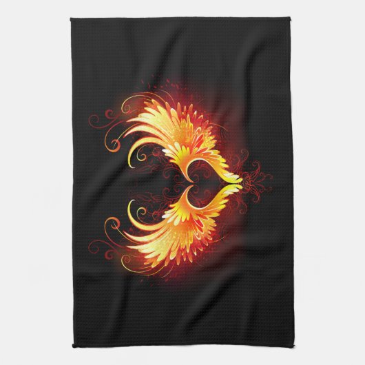 Angel Fire Heart met Wings Theedoek (Verticaal)