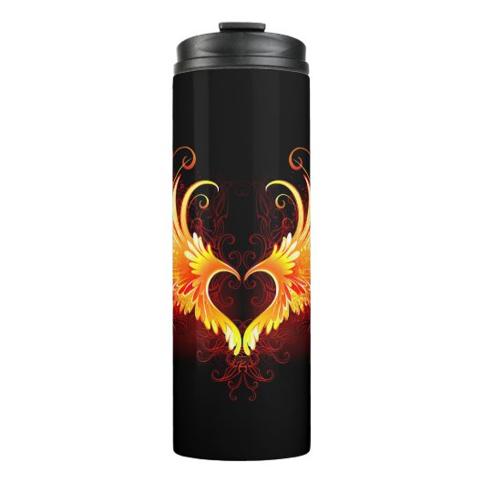 Angel Fire Heart met Wings Thermosbeker (Voorkant)