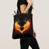 Angel Fire Heart met Wings Tote Bag (Dichtbij)