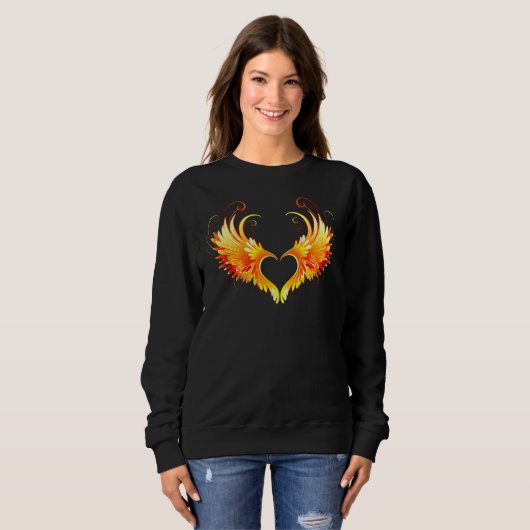 Angel Fire Heart met Wings Trui (Voorkant volledig)