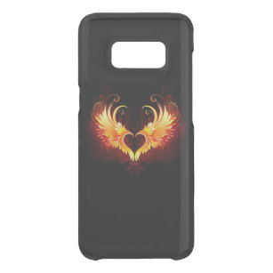 Angel Fire Heart met Wings Get Uncommon Samsung Galaxy S8 Hoesje