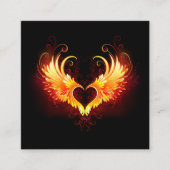 Angel Fire Heart met Wings Vierkante Visitekaartje (Voorkant)
