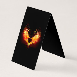 Angel Fire Heart met Wings Visitekaartje