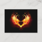 Angel Fire Heart met Wings Visitekaartje (Voorkant)
