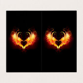 Angel Fire Heart met Wings Visitekaartje (Buitenkant ongevouwen)