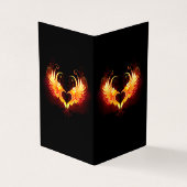 Angel Fire Heart met Wings Visitekaartje (Buitenkant)