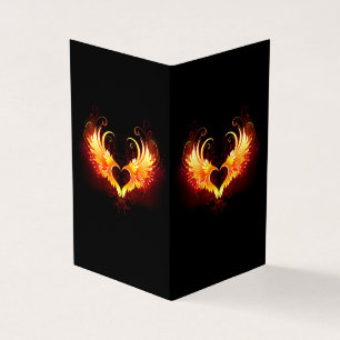 Angel Fire Heart met Wings Visitekaartje