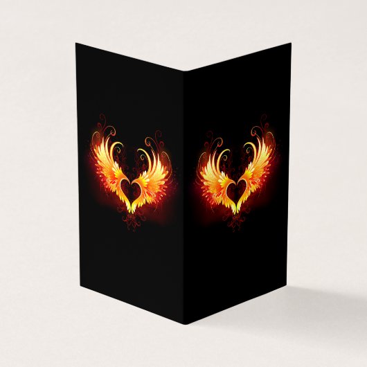 Angel Fire Heart met Wings Visitekaartje (Buitenkant)