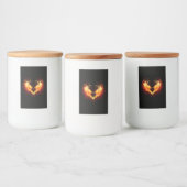 Angel Fire Heart met Wings Voedselcontainer Etiket (Flessen)