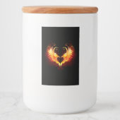 Angel Fire Heart met Wings Voedselcontainer Etiket (Voorkant)