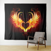 Angel Fire Heart met Wings Wandkleed (In Situ (horizontaal))