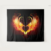 Angel Fire Heart met Wings Wandkleed (Voorkant (horizontaal))