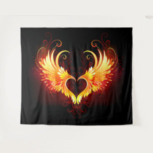Angel Fire Heart met Wings Wandkleed
