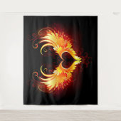 Angel Fire Heart met Wings Wandkleed (Voorkant)