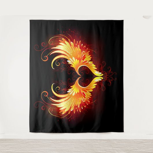 Angel Fire Heart met Wings Wandkleed (Voorkant)