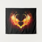 Angel Fire Heart met Wings Wandkleed (Voorkant (horizontaal))