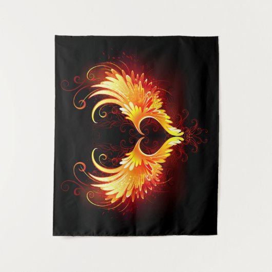 Angel Fire Heart met Wings Wandkleed (Voorkant)