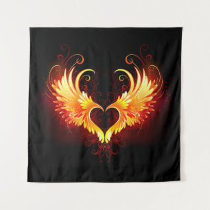 Angel Fire Heart met Wings Wandkleed
