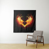 Angel Fire Heart met Wings Wandkleed (In Situ (horizontaal))