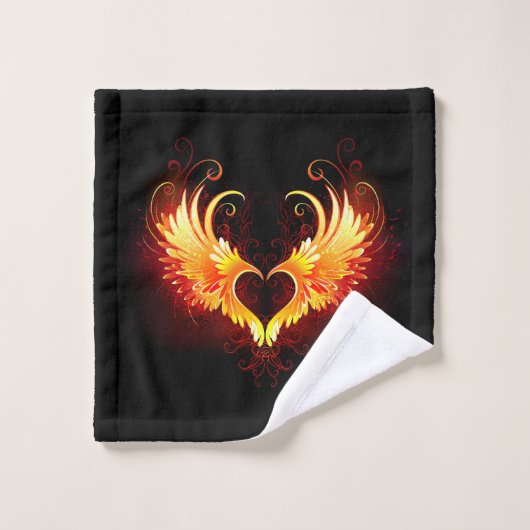 Angel Fire Heart met Wings Washandje (Wasdoekje)