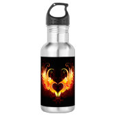 Angel Fire Heart met Wings Waterfles (Voorkant)