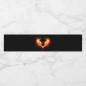 Angel Fire Heart met Wings Waterfles Etiket (Enkel label)