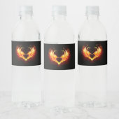 Angel Fire Heart met Wings Waterfles Etiket (Flessen)