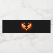 Angel Fire Heart met Wings Waterfles Etiket (Enkel label)