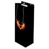 Angel Fire Heart met Wings Wijn Cadeautas (Voorkant Gekanteld)