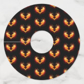 Angel Fire Heart met Wings Wijnglaslabel (Voorkant)