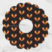 Angel Fire Heart met Wings Wijnglaslabel (Achterkant)