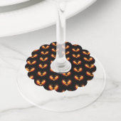 Angel Fire Heart met Wings Wijnglaslabel (Dichtbij)