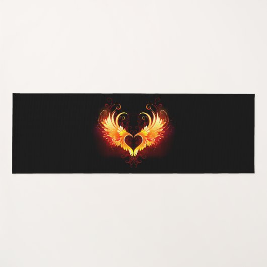 Angel Fire Heart met Wings Yogamat (Voorkant (horizontaal))