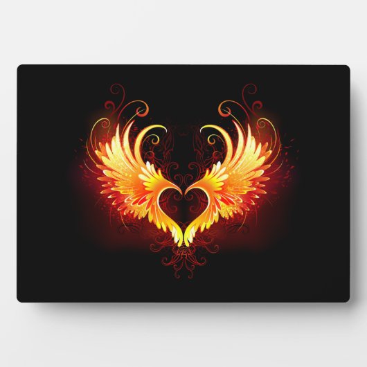 Angel Fire Heart with Wings Fotoplaat (voorkant)
