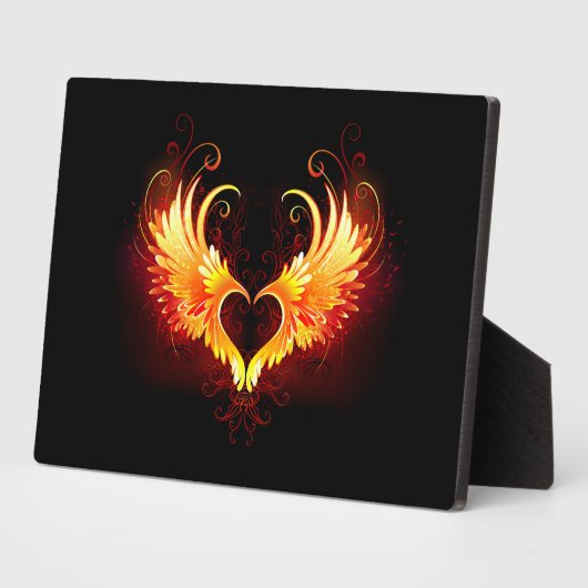 Angel Fire Heart with Wings Fotoplaat (Zijkant)