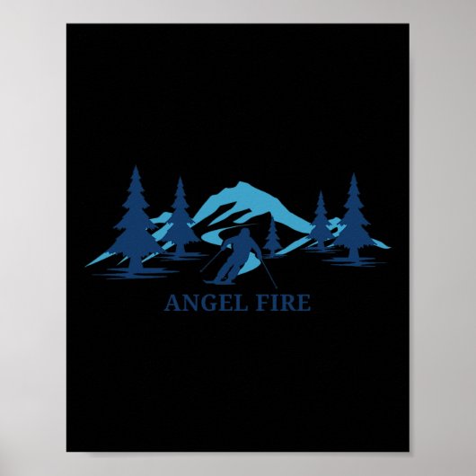 Angel Fire New Mexico skigebied skiër Poster (Voorkant)